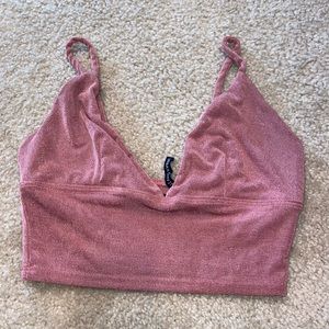Urban outfitters cute pink shimmer crop top